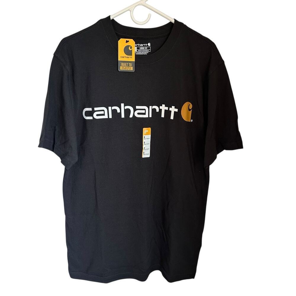 Carhartt Men's K195 Signature Logo Short Sleeve Heavy Jersey T-Shirt Size M
